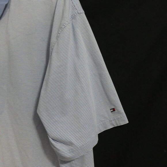 TOMMY HILFIGER - Golf | xl - extra large | Light Blue and White Stripe Polo Top - Picture 5 of 15